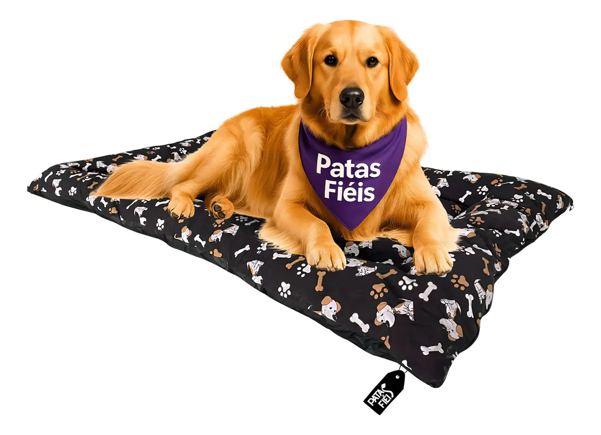Patas Fiéis — ExtraGrande 120 × 80 cm — Nova: Patas Fiéis Caminha Colchão Cachorro — ML, ExtraGrande, preto, 120 × 80 × 10 cm declarados