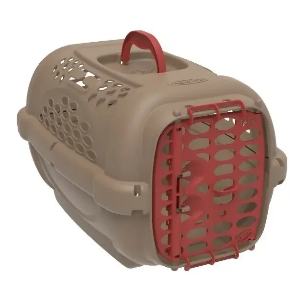 PlastPet Panther Gold — Nº 2 — corpo bege e porta/alça vermelhas; tamanho N°2 depende da ficha do anúncio